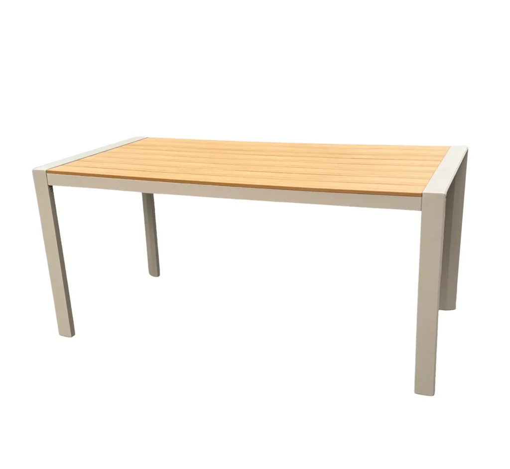 Mesa Saara Grande Fendi Alumínio Tampo Polywood 1,60m Área Externa