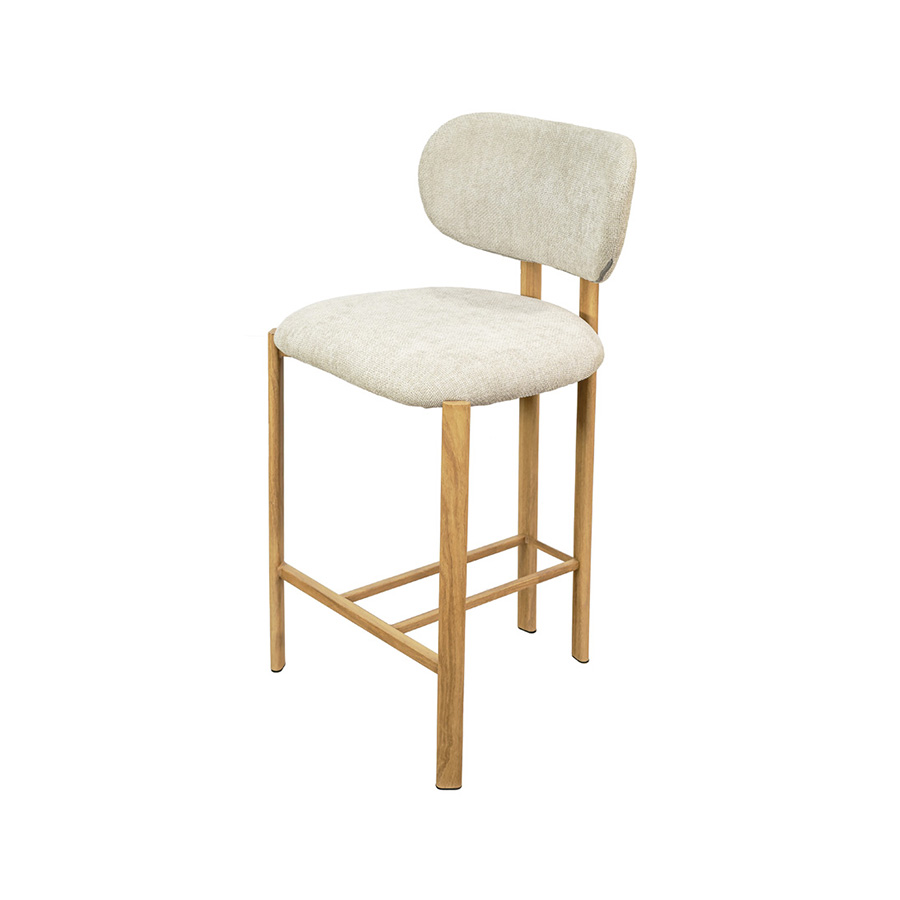 Banqueta Jari Cinza Base Clara