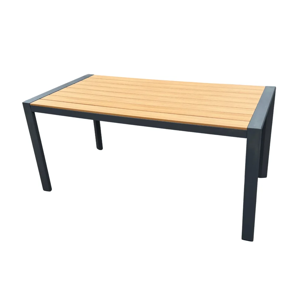 Mesa Saara Grande Cinza Alumínio Tampo Polywood 1,60m Área Externa