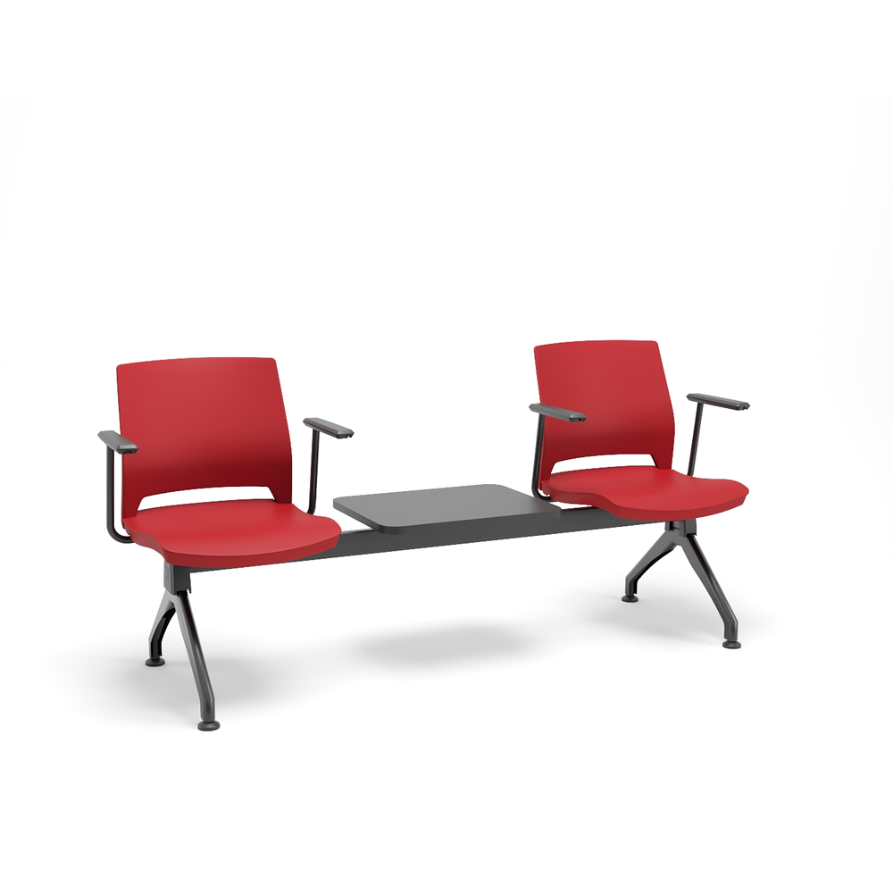 Longarina Duna 2 Lugares com Mesa para Recepção